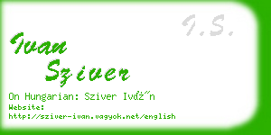 ivan sziver business card